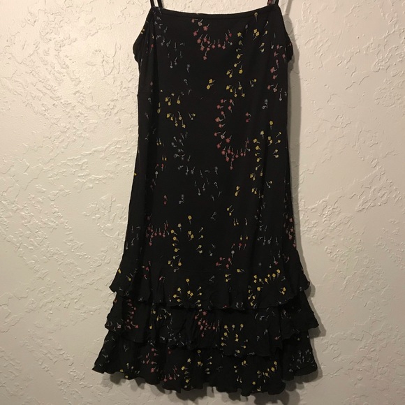 Juicy Couture Black Floral Mini Dress S Frilly Hem - Picture 3 of 8